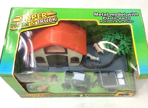 Farm truck with house and animals