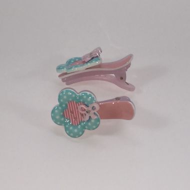 Crocodile clips with flower