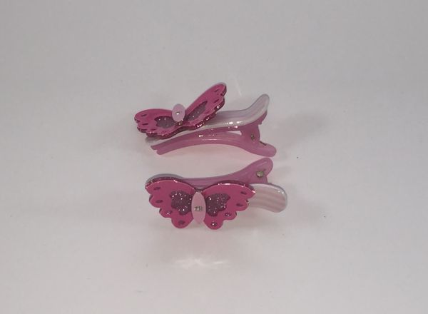Patterned crocodile clip with butterfly