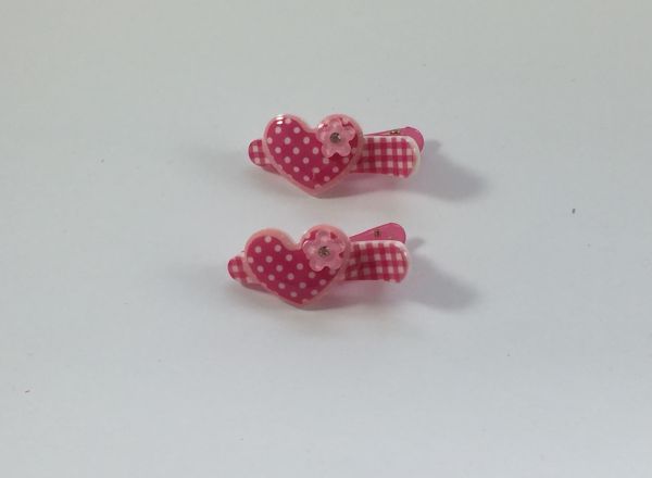 Patterned crocodile clips with patterned heart