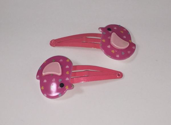 Kids snap clip with patterned bird shape