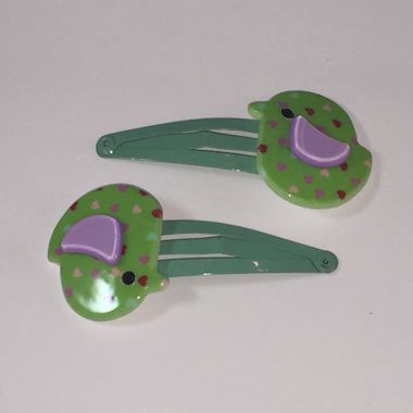 Kids snap clip with patterned bird shape