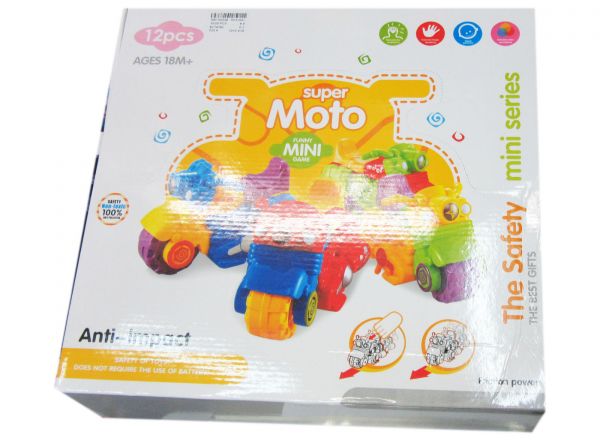 Friction power motorbike 12 pieces