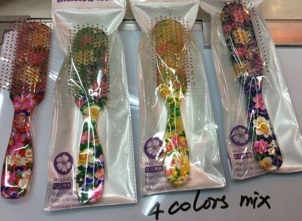 Hairbrush flower printed