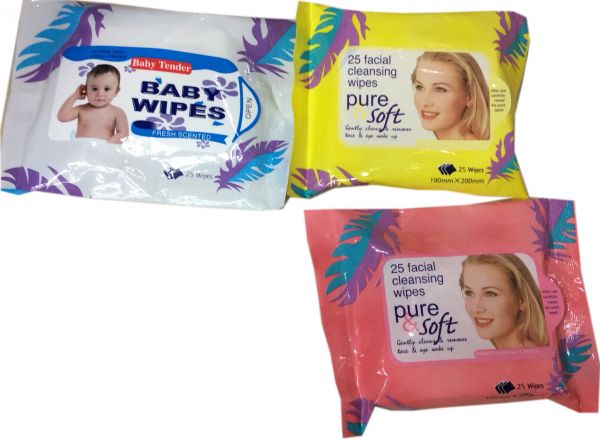 Face cleansing tissue 25 wipes
