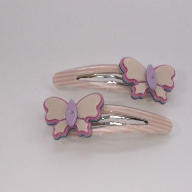 Patterned snap clip with butterfly