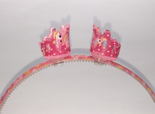 Patterned head band with 2pcs mini crown