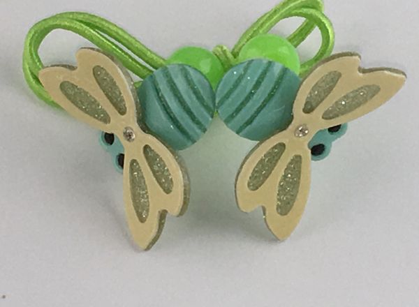 Elastic with glittery dragonfly