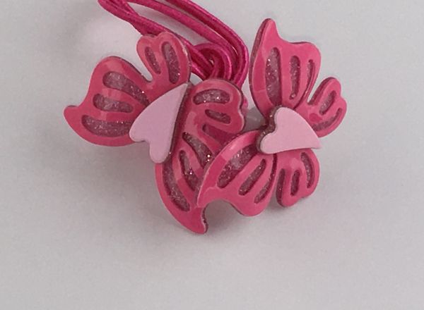 Elastic with glittery butterfly