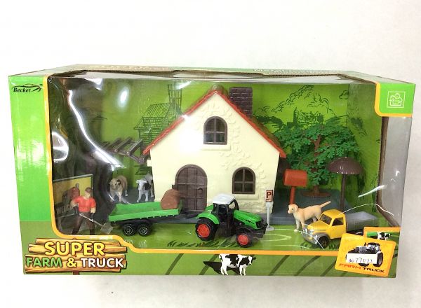 Farm truck with house and animals