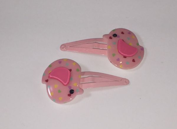 Kids snap clip with patterned bird shape