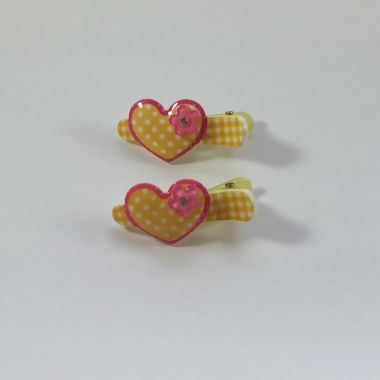 Patterned crocodile clips with patterned heart