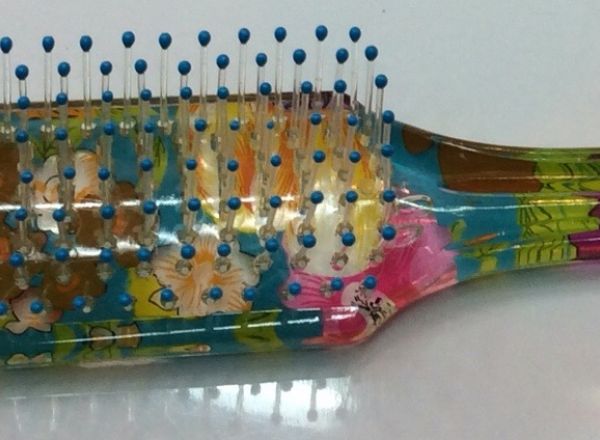 Hairbrush flower printed