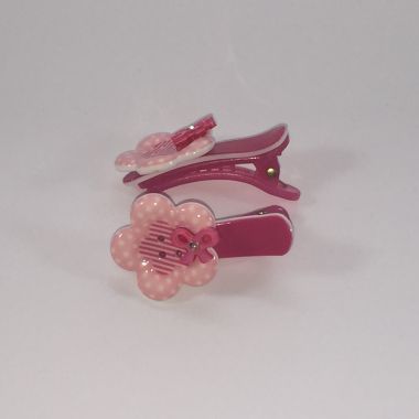 Crocodile clips with flower