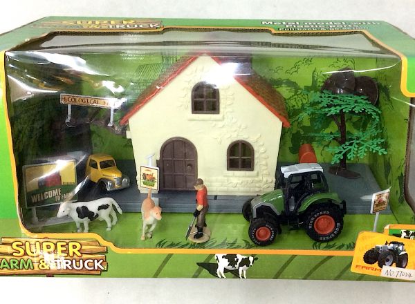 Farm truck with house and animals