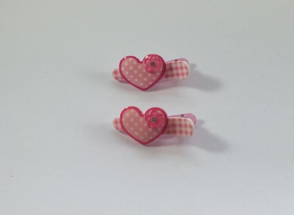 Patterned crocodile clips with patterned heart
