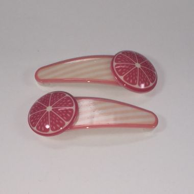 Patterned snap clip with fruit shape