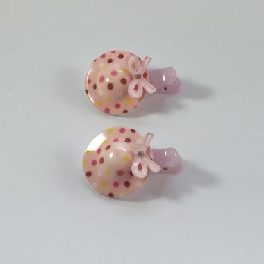 Small crocodile clips with patterned hat